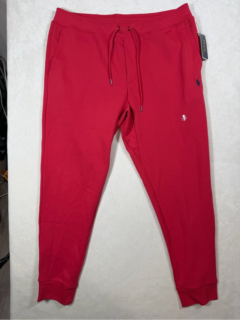 NWT Polo Ralph Lauren XL Men’s Red Drawstring  Performance Cotton Joggers Pants